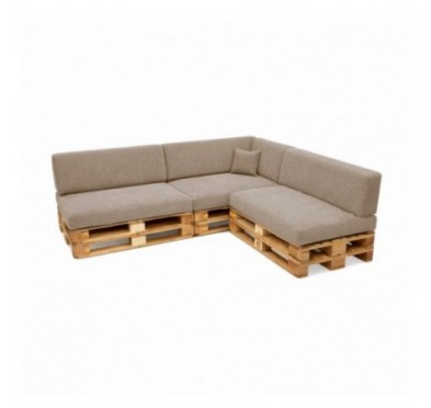 8er Set Palettenkissen | Cordstoff | Farbe Braun