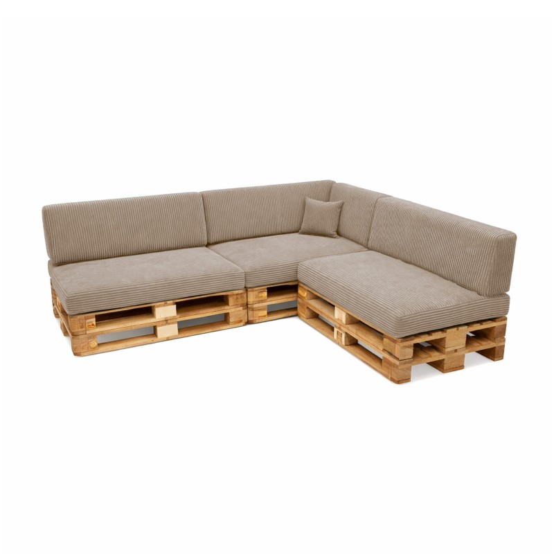 8er Set Palettenkissen | Cordstoff | Farbe Braun