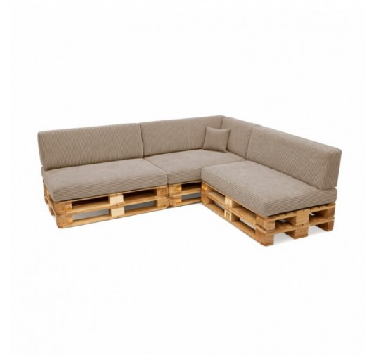 8er Set Palettenkissen | Cordstoff | Farbe Braun