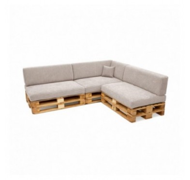 8er Set Palettenkissen | Cordstoff | Farbe Dunkelbeige