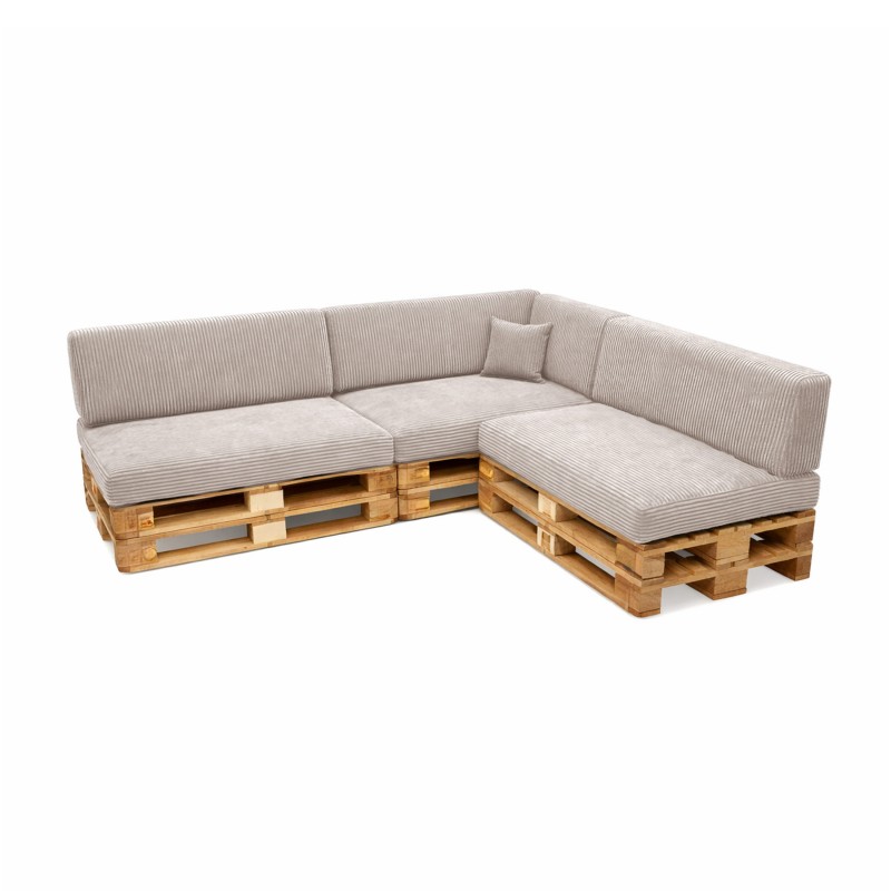 8er Set Palettenkissen | Cordstoff | Farbe Dunkelbeige