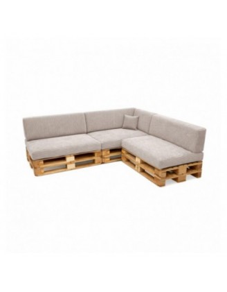 8er Set Palettenkissen | Cordstoff | Farbe Dunkelbeige