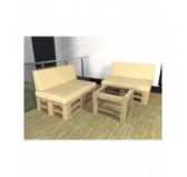 2er Set Palettenkissen - Sitzkissen 120x80 + Rückenkissen 120x40, Wasserdicht, Beige