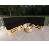 Palettenkissen Seitenkissen für Europaletten 60x40x20/10, Wasserdicht, Schwarz