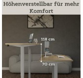 Elektrisch Höhenverstellbarer Schreibtisch mit Silbernem Gestell und Oberteil Sonoma Eiche 175x80