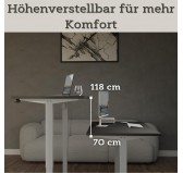 Elektrisch Höhenverstellbarer Schreibtisch mit Silbernem Gestell und Oberteil Schwarz 120x60