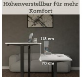 Elektrisch Höhenverstellbarer Schreibtisch mit Schwarzem Gestell und Oberteil Weiß 120x80