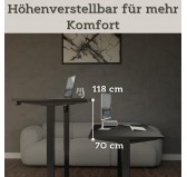 Elektrisch Höhenverstellbarer Schreibtisch mit Schwarzem Gestell und Oberteil Schwarz 120x60