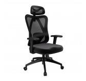 Ergonomischer Bürostuhl, Schwarz + schwarze Beine