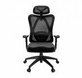 Ergonomischer Bürostuhl, Schwarz + schwarze Beine