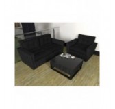 2er Set Loungekissen Stuhlkissen Sitzkissen + Rückenkissen für Stuhl, Schwarz 70x70 + 70x40