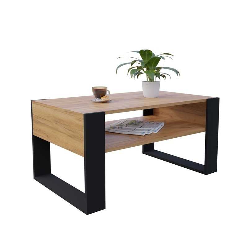 Couchtisch für Wohnzimmer oder Büro, Craft Eiche, 60,5 x 53,6 x 45 cm