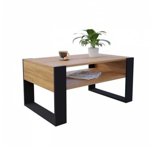 Couchtisch für Wohnzimmer oder Büro, Craft Eiche, 60,5 x 53,6 x 45 cm