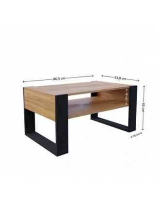 Couchtisch für Wohnzimmer oder Büro, Craft Eiche, 60,5 x 53,6 x 45 cm