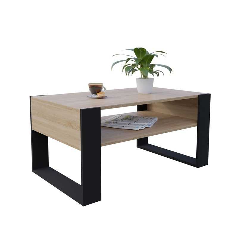 Couchtisch für Wohnzimmer oder Büro, Sonoma Eiche, 60,5 x 53,6 x 45 cm