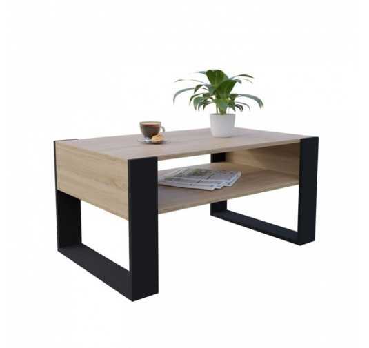 Couchtisch für Wohnzimmer oder Büro, Sonoma Eiche, 60,5 x 53,6 x 45 cm