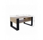 Couchtisch für Wohnzimmer oder Büro, Sonoma Eiche, 60,5 x 53,6 x 45 cm