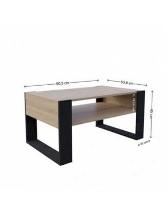 Couchtisch für Wohnzimmer oder Büro, Sonoma Eiche, 60,5 x 53,6 x 45 cm