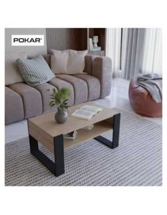 Couchtisch für Wohnzimmer oder Büro, Sonoma Eiche, 60,5 x 53,6 x 45 cm