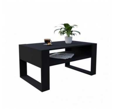 Couchtisch für Wohnzimmer oder Büro, Schwarz, 60,5 x 53,6 x 45 cm