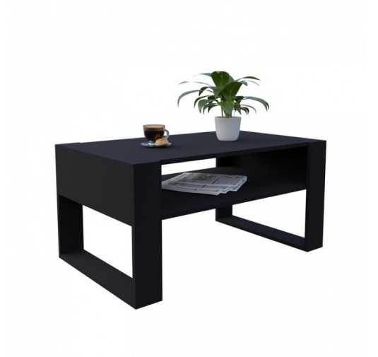 Couchtisch für Wohnzimmer oder Büro, Schwarz, 60,5 x 53,6 x 45 cm