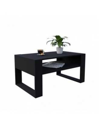 Couchtisch für Wohnzimmer oder Büro, Schwarz, 60,5 x 53,6 x 45 cm