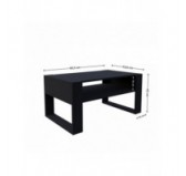 Couchtisch für Wohnzimmer oder Büro, Schwarz, 60,5 x 53,6 x 45 cm