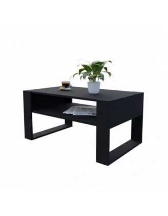 Couchtisch für Wohnzimmer oder Büro, Schwarz, 60,5 x 53,6 x 45 cm