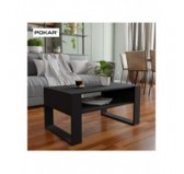 Couchtisch für Wohnzimmer oder Büro, Schwarz, 60,5 x 53,6 x 45 cm