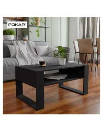 Couchtisch für Wohnzimmer oder Büro, Schwarz, 60,5 x 53,6 x 45 cm