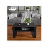 Couchtisch für Wohnzimmer oder Büro, Schwarz, 60,5 x 53,6 x 45 cm
