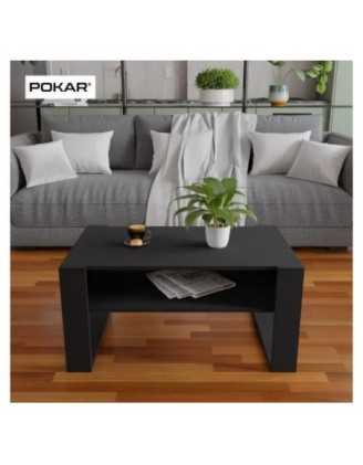Couchtisch für Wohnzimmer oder Büro, Schwarz, 60,5 x 53,6 x 45 cm