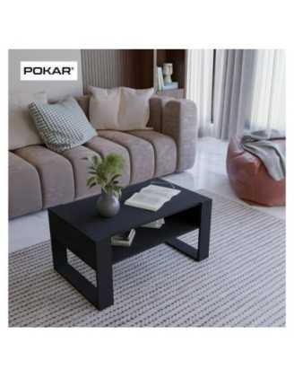 Couchtisch für Wohnzimmer oder Büro, Schwarz, 60,5 x 53,6 x 45 cm