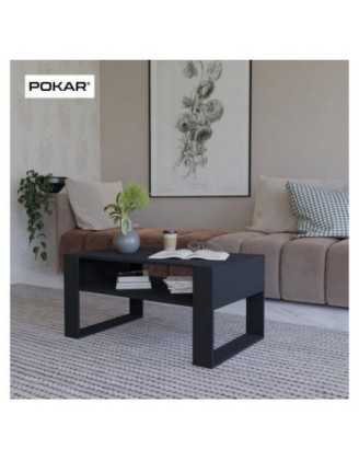 Couchtisch für Wohnzimmer oder Büro, Schwarz, 60,5 x 53,6 x 45 cm