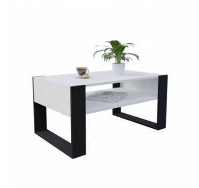 Couchtisch für Wohnzimmer oder Büro, Weiß, 60,5 x 53,6 x 45 cm