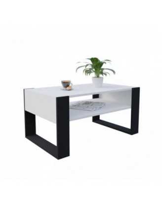Couchtisch für Wohnzimmer oder Büro, Weiß, 60,5 x 53,6 x 45 cm