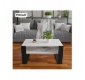 Couchtisch für Wohnzimmer oder Büro, Weiß, 60,5 x 53,6 x 45 cm