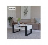 Couchtisch für Wohnzimmer oder Büro, Weiß, 60,5 x 53,6 x 45 cm