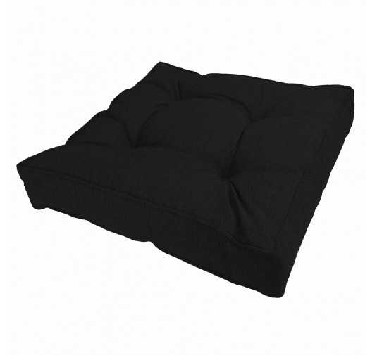 Stuhlkissen Loungekissen Sitzkissen für Stuhl und Gartenstuhl, Schwarz 60x60