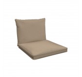 Stuhlkissen für Rattan & Gartenmöbel, 2er Set: Sitzkissen 40x40x5 cm + Rückenlehne 50x40x15 cm, Beige