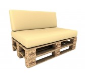 2er Set Palettenkissen - Sitzkissen 120x80 + Rückenkissen 120x40, Wasserdicht, Beige