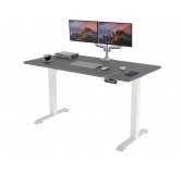 Elektrisch Höhenverstellbarer Schreibtisch mit Weißem Gestell und Oberteil Grau 160x80 Elektrisch Höhenverstellbarer Schreibtisch mit Weißem Gestell und Oberteil Grau 160x80