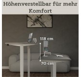 Elektrisch Höhenverstellbarer Schreibtisch mit Weißem Gestell und Oberteil Grau 160x80 Elektrisch Höhenverstellbarer Schreibtisch mit Weißem Gestell und Oberteil Grau 160x80