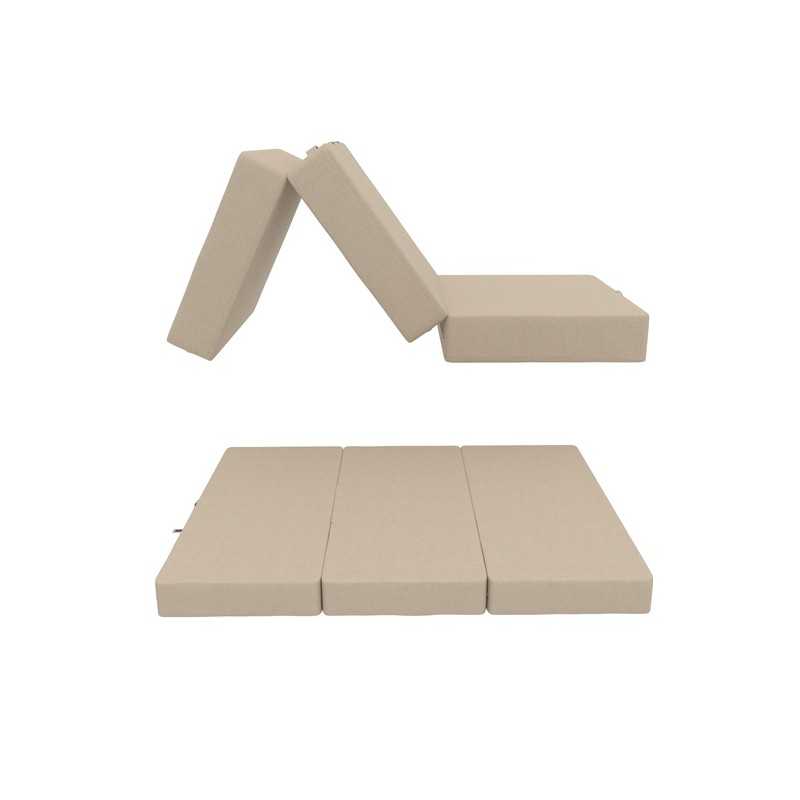 Klappmatratze für Gästebett, Camping, Reisen 80x195x15 Beige