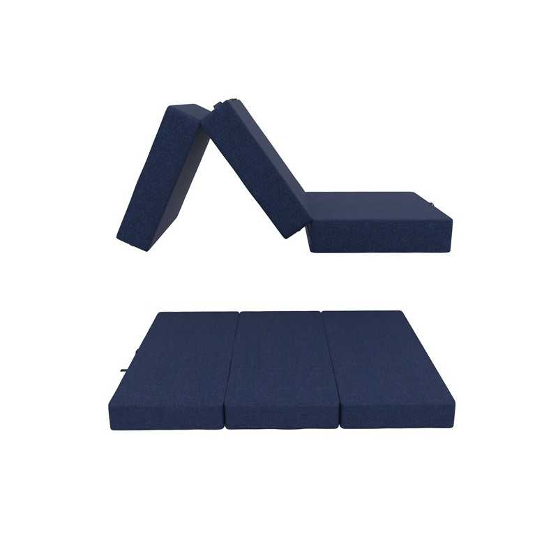 Klappmatratze für Gästebett, Camping, Reisen 80x195x15 Dunkelblau