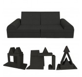 Kreatives modulares Kindersofa, Set 6 mit Halbrolle schwarz