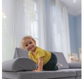 Kreatives modulares Kindersofa, Set 6 mit Halbrolle anthrazit