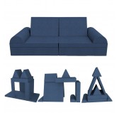 Kreatives modulares Kindersofa, Set 6 mit Halbrolle dunkelblau