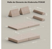 Faltmatratze 160x80x8 cm für modulares Kindersofa, beige