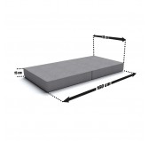 Faltmatratze 160x80x15 cm für modulares Kindersofa, grau